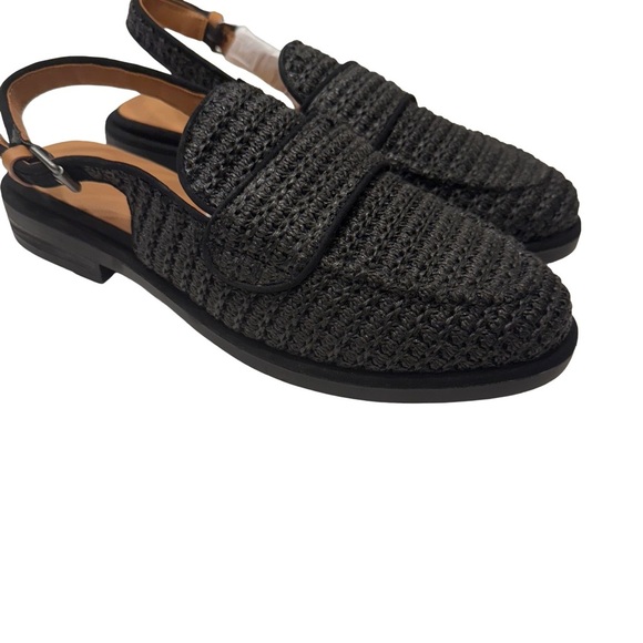 Kenneth Cole Gentle Souls Raffia Sling Back Loafer Black Sz 9.5 NIB - Picture 2 of 15